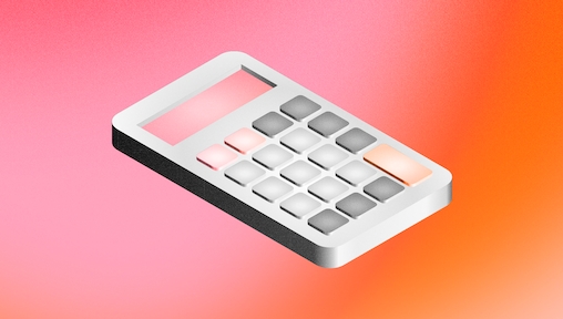 Cover image featuring a calculator on top of a coral background.